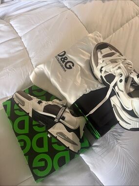 D&G Men's Black, White and Brown Chunky Designer Sneakers